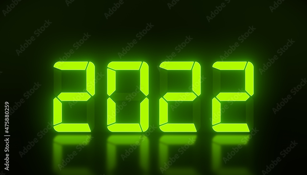 illustration of an LED display in green with the new year 2022 illustration of an LED display in green with the new year 2022