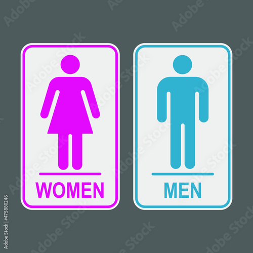 Girls and boys restroom sign. men and women restroom icon. toilet icon sign symbol. vector illustration.