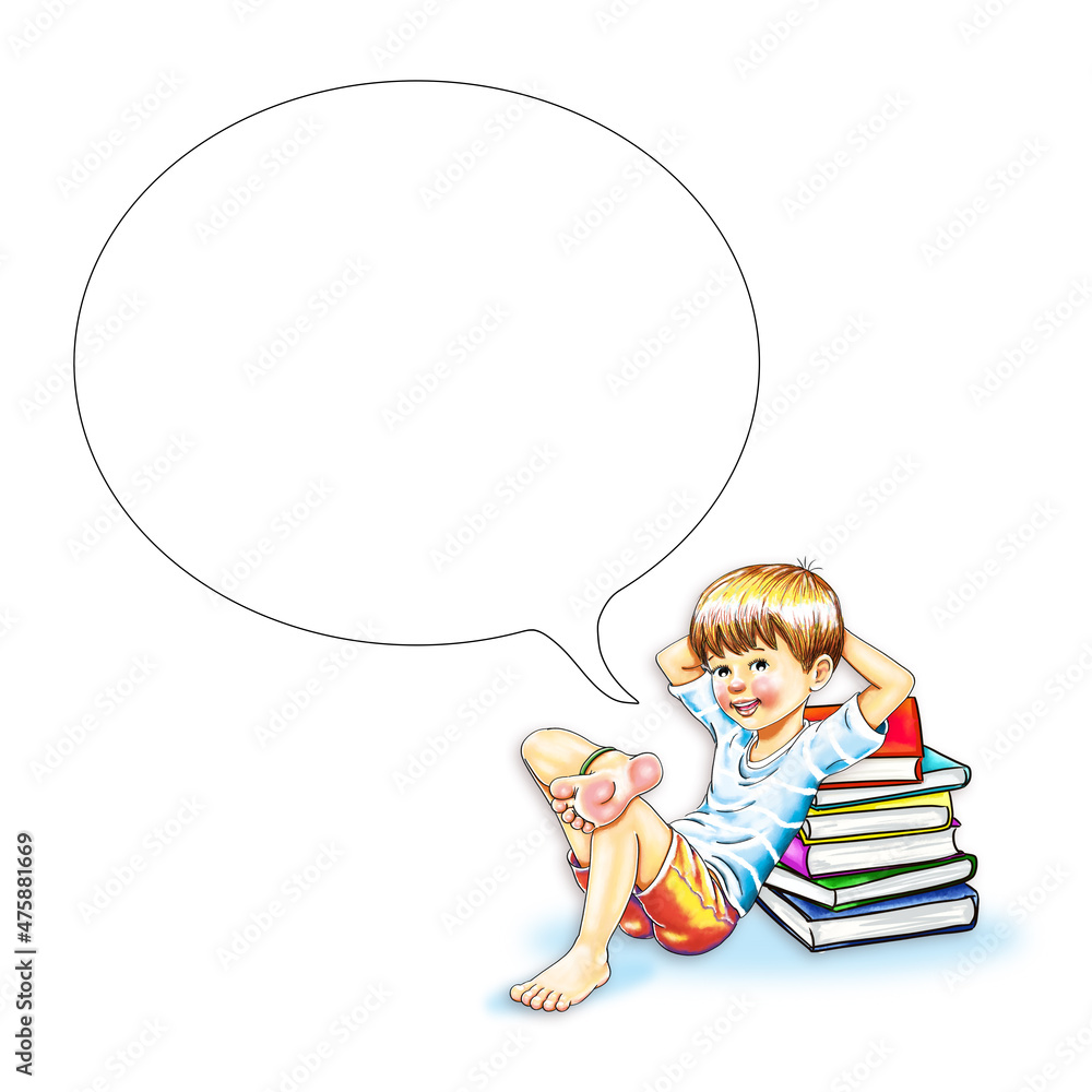 Junge männlich Kind Schüler Sprechblase sprechen Bücherstapel lernen gemütlich Hände hinter Kopf entspannt Freude friedlich Lachen lächelnd barfuß Füße Sommer genießen Ruhe hübsch Erholung Freizeit Junge männlich Kind Schüler Sprechblase sprechen Bücherstapel lernen gemütlich Hände hinter Kopf entspannt Freude friedlich Lachen lächelnd barfuß Füße Sommer genießen Ruhe hübsch Erholung Freizeit
