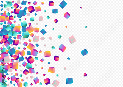 Multicolored Block Vector Transparent Background.