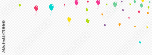 Pink and Blue Holiday Balloon Vector Panoramic