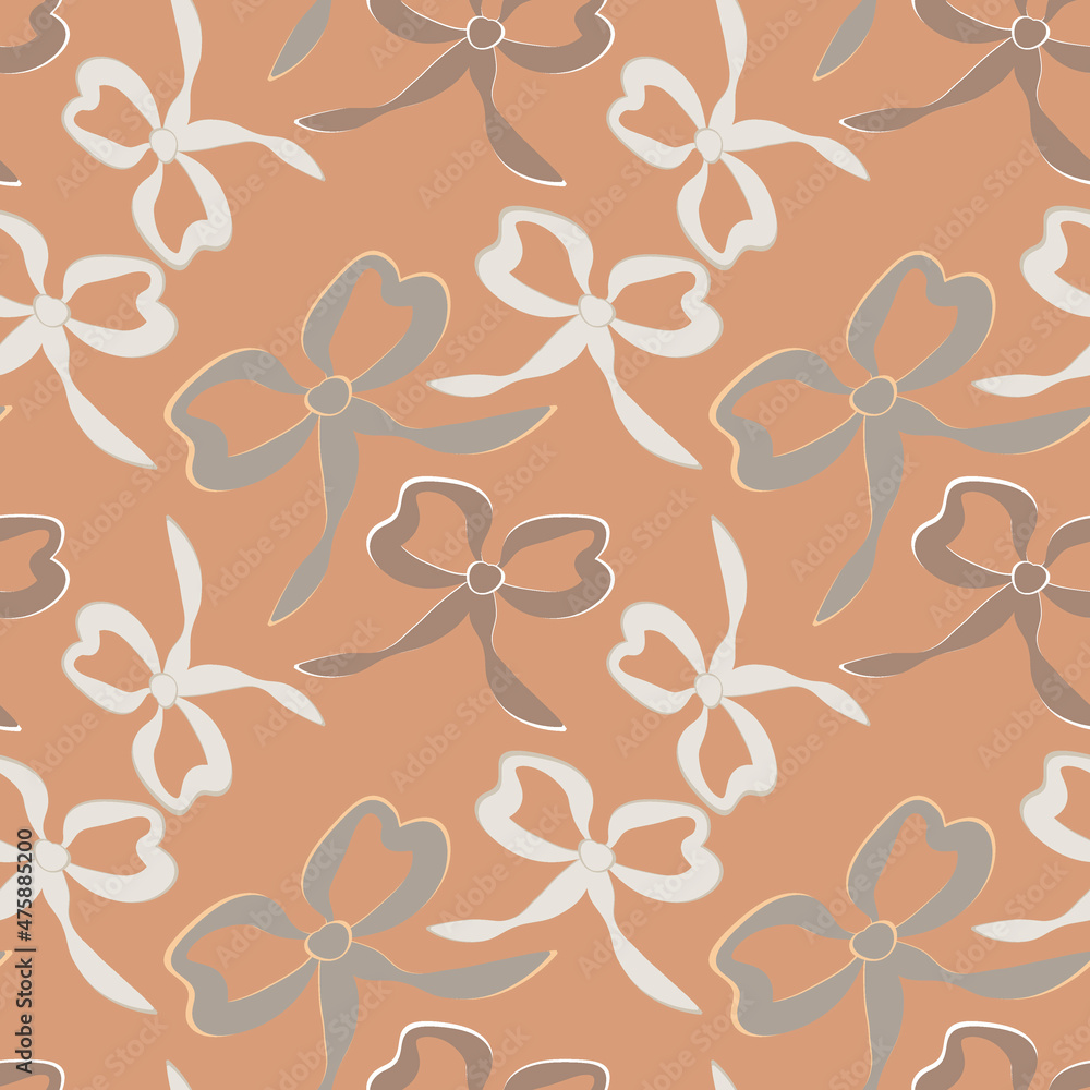 A seamless pattern on a square background is a ribbon bow A seamless pattern on a square background is a ribbon bow