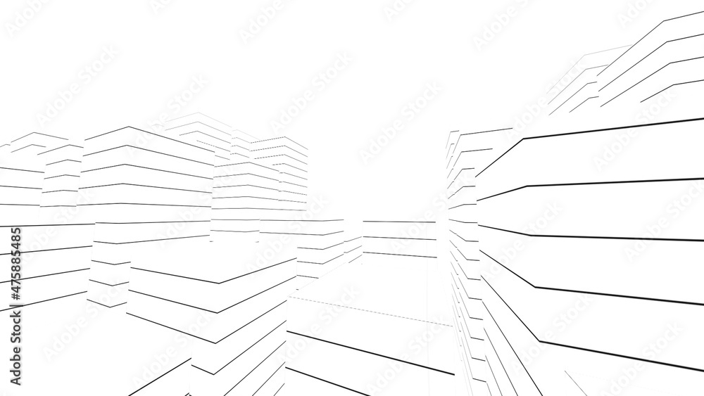 Abstract architecture background geometric pattern 3d render Abstract architecture background geometric pattern 3d render