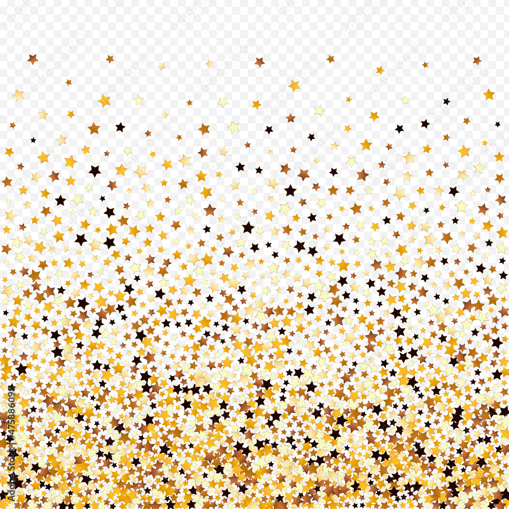 Gold Confetti Vector Transparent Background.