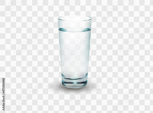 Short whiskey or water glass. Transparent vector illustration.