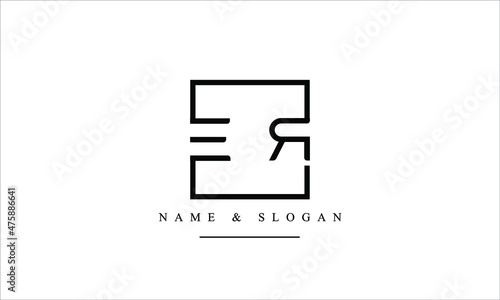 RE, ER, R, E abstract letters logo monogram