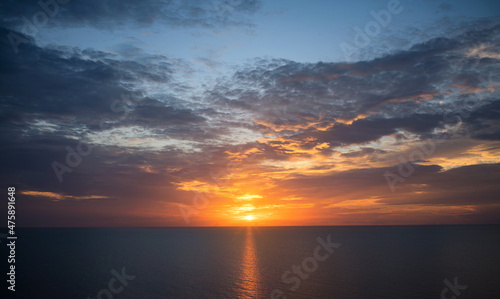 Dramatic sunset on the sea