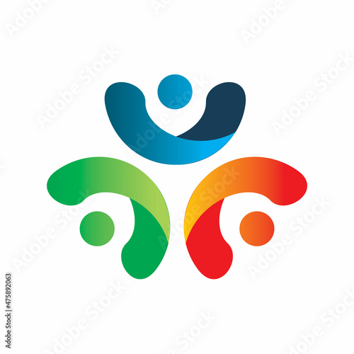 full color community peole logo design