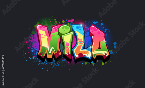 A Cool Genuine Wildstyle Graffiti Name Design - Mila photo