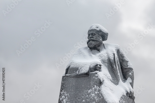 Monument to Karl Marx in Moscow on Theater Square photo