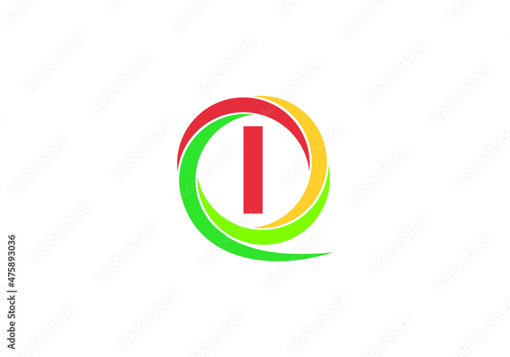 I rounded logo letter design vector image I rounded logo letter design vector image
