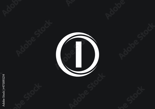 I rounded logo letter design vector image