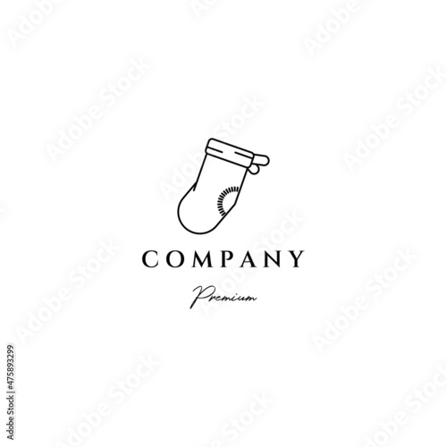 sock line art icon logo minimalist vector illustration design