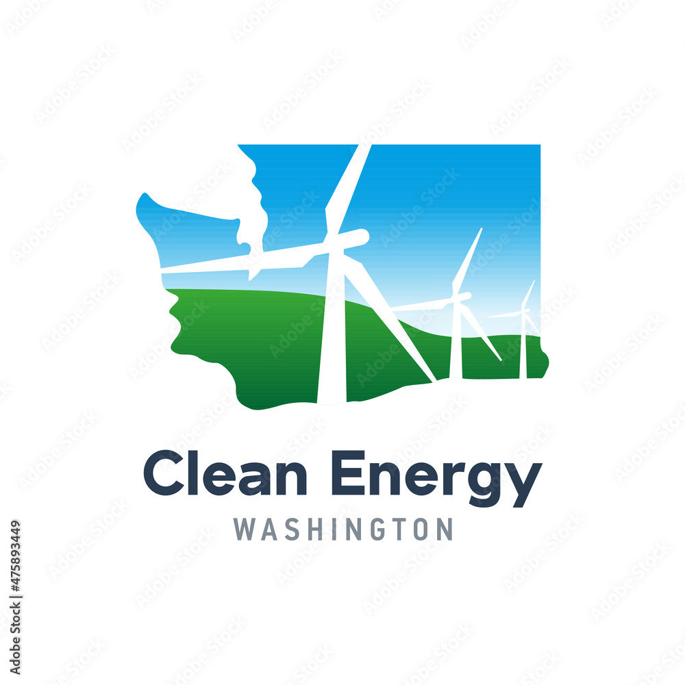 Clean energy logo to state Washington state template