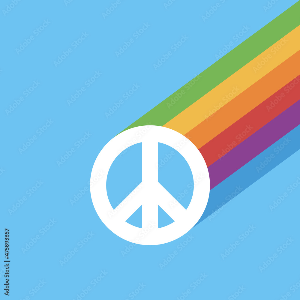 Rainbow peace sign flat vector icon for apps and websites Rainbow peace sign flat vector icon for apps and websites