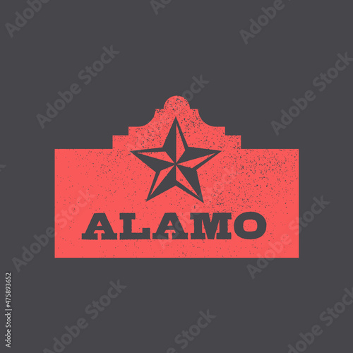 Fotografia The Alamo Building. Texas, USA. Vector Illustration.