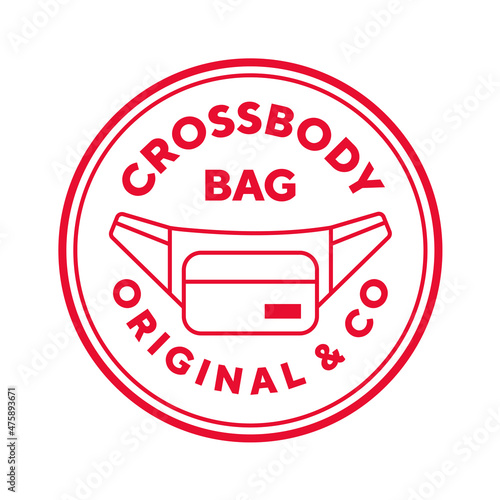 Crossbody bag logo. Isolated illustration of logo concept for your web site mobile app logo UI design.