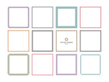 Set of square frames for your design. Graphic decorative and patterned frames. Stock illustration - eps10 vector.