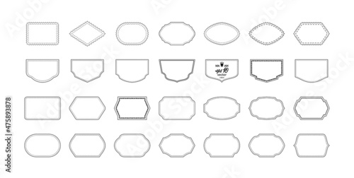 Decorative frames of different shapes for your design. Set of frames, labels, tags, stickers on a white background. Stock illustration - eps10 vector.