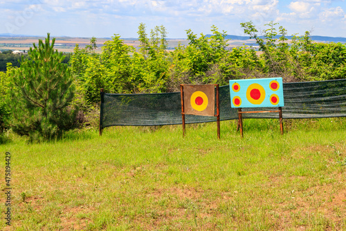 Archery targets on a field photo