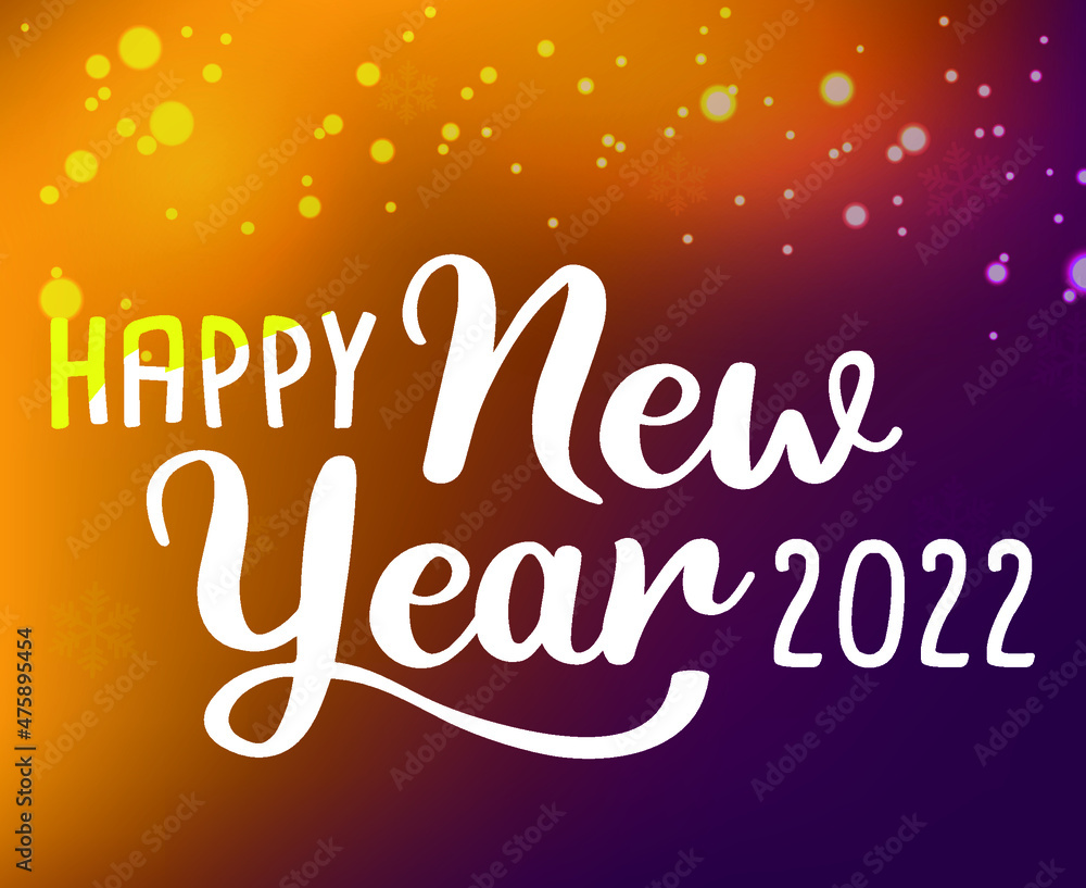 Happy New Year 2022 Holiday Abstract Design Vector Illustration White With Gradient Background