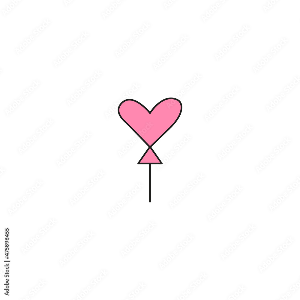 valentine's day concept. hand drawn doodle element for valentine's day. heart balloon. isolated vector illustration on white background valentine's day concept. hand drawn doodle element for valentine's day. heart balloon. isolated vector illustration on white background