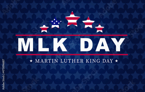 MLK Day Background Design. National american holiday. Stars in colors of american flag. Vector background.