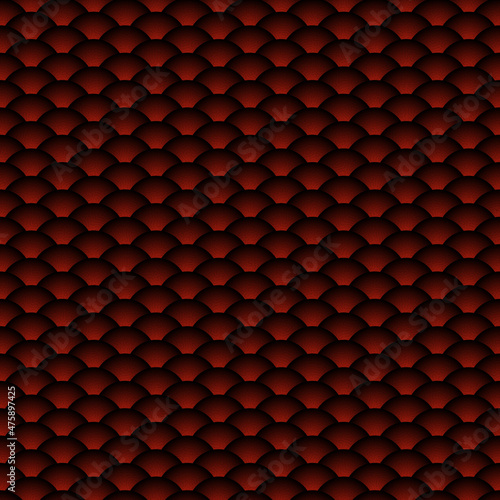 red seamless pattern dragon fish scales simple Nature background with Japanese wave circle
