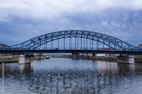 The Jozef Piłsudski Bridge is a bridge over the Vistula in Krakow, Poland © virin