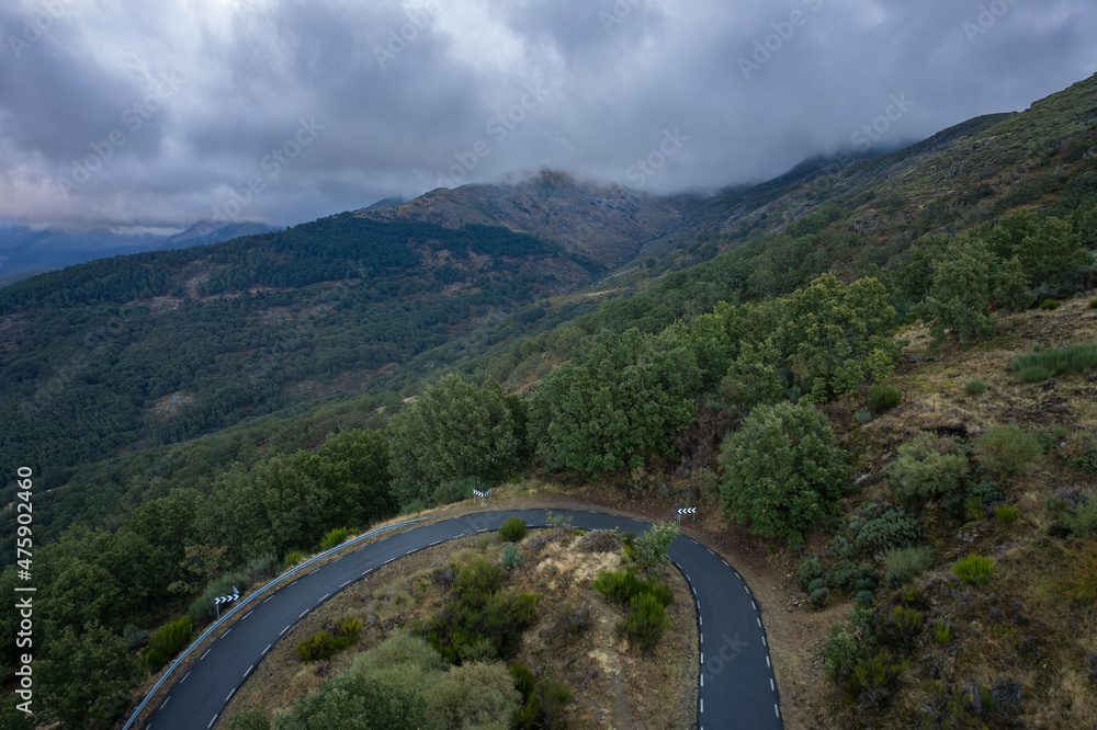 Fototapeta premium Landscape with mountain road in Puerto de Honduras. Spain.