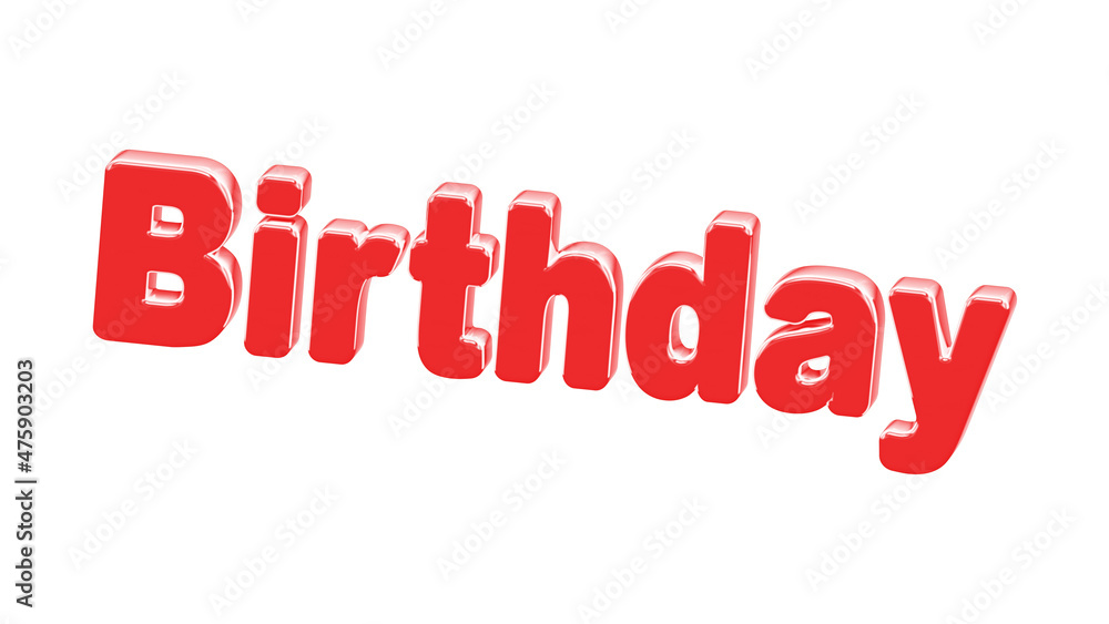 Birthday icon isolated on white background. 3D Illustration.