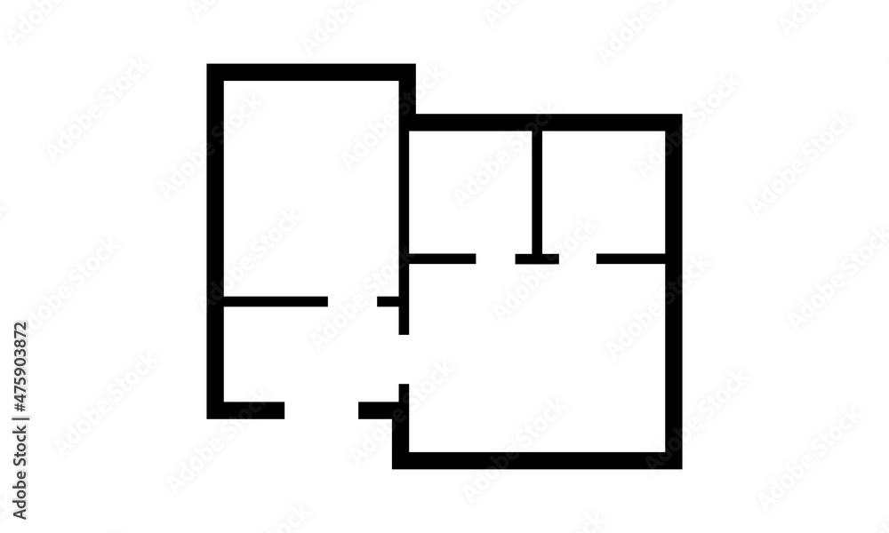 Architect house project, Apartment map, floor plan line icon symbol design. Vector isolated illustration Architect house project, Apartment map, floor plan line icon symbol design. Vector isolated illustration