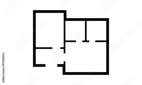 Architect house project, Apartment map, floor plan line icon symbol design. Vector isolated illustration