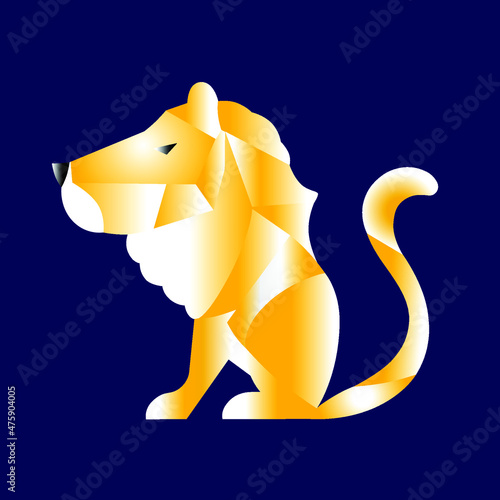 Vector design of a zodiak sign - Leo/Lion (a wildlife animal)Abstract modern art object & illustration