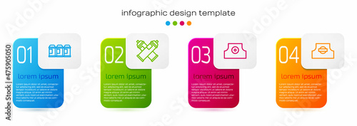 Set line Paint spray can, , Spray nozzle cap and . Business infographic template. Vector