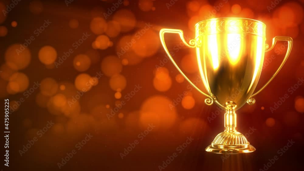 gold trophy chalice on soft focus background Stock Video | Adobe Stock