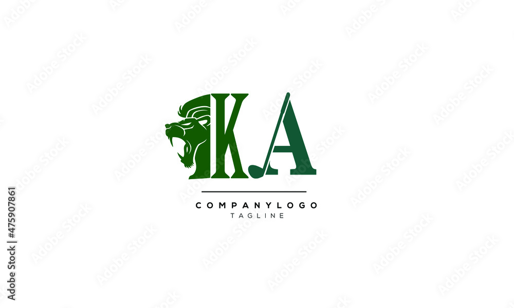 Alphabet letters Initials Monogram logo KA, KA INITIAL, KA letter - obrazy, fototapety, plakaty 