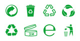 Set of symbols and signs for design of packaging products. Package signs, recycling icons and composition on white background. Information about the goods being transported and sign of recycling.