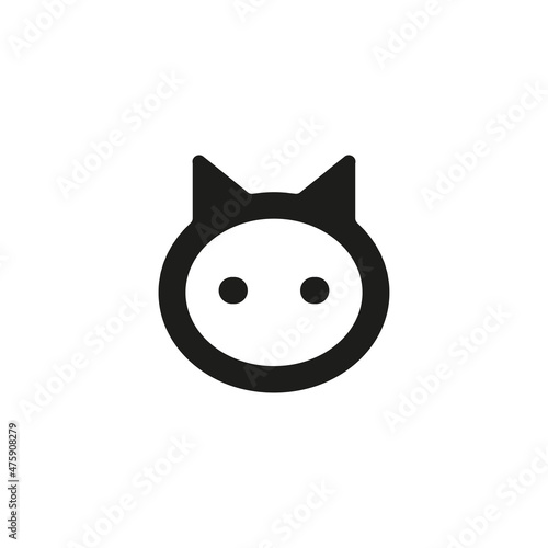 Cat icon. Simple style animal welfare association poster background symbol. Cat logo design element. Cat t-shirt printing. Vector for sticker.