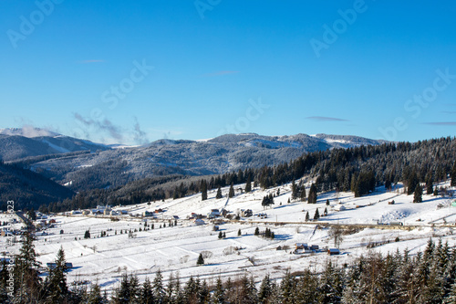 a rural area of Romania in winter