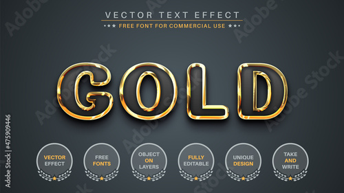 Dark Gold - Editable Text Effect, Font Style