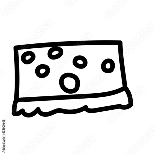 sponge for washing dishes and cleaning. vector hand drawn doodle style element