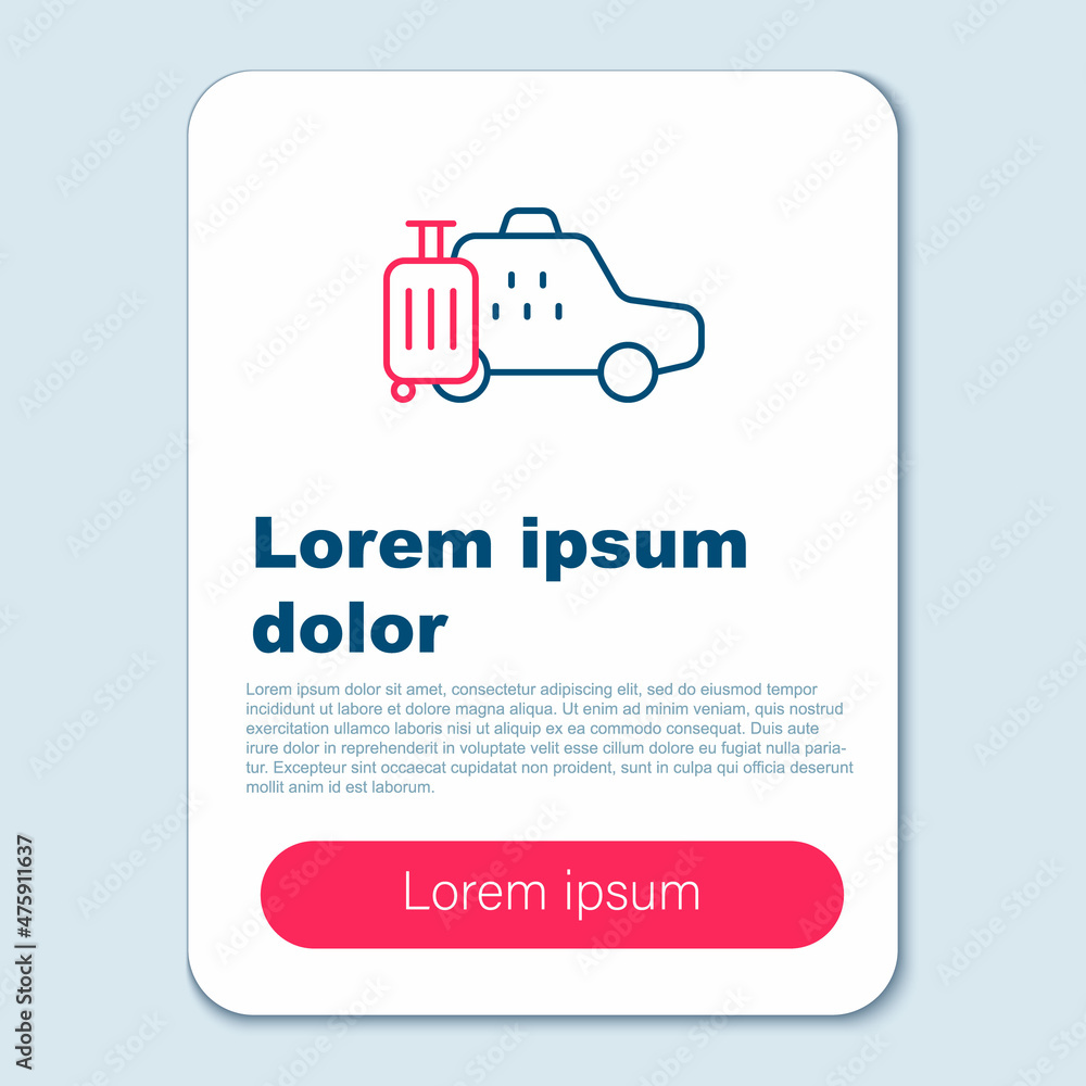 Line Taxi car icon isolated on grey background. Colorful outline concept. Vector Line Taxi car icon isolated on grey background. Colorful outline concept. Vector