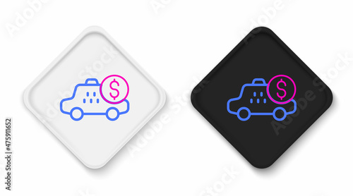 Line Taximeter device icon isolated on white background. Measurement appliance for passenger fare in taxi car. Colorful outline concept. Vector