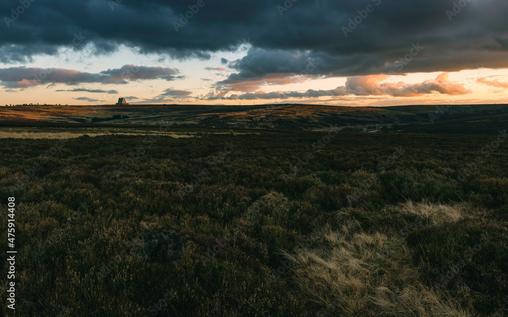 Sunset over the North York Moors, Yorkshire, UK.