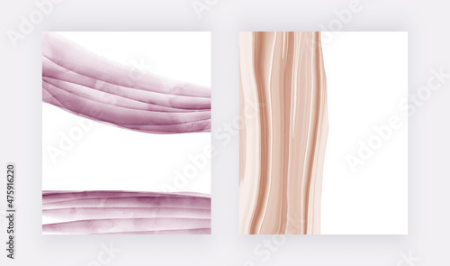 Brown and purple brush stroke watercolor backgrounds