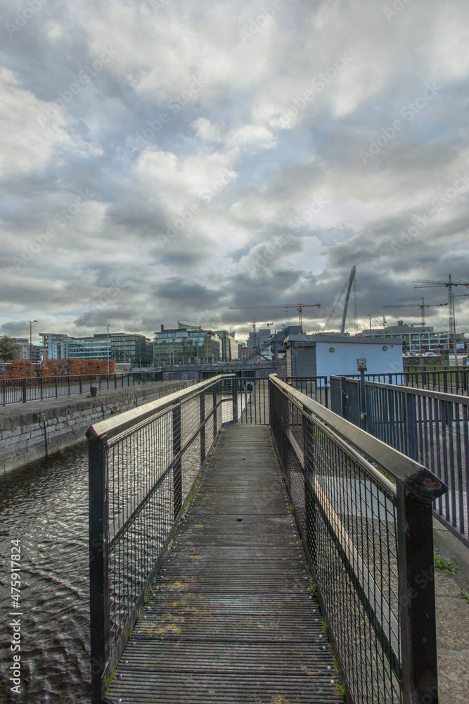 Docklands, Spencer Dock, Capital Dock,  Sir John Rogerson's Quay, City Quay, Custom House, Docklands in pandemium covid-19, Dublin, Ireland