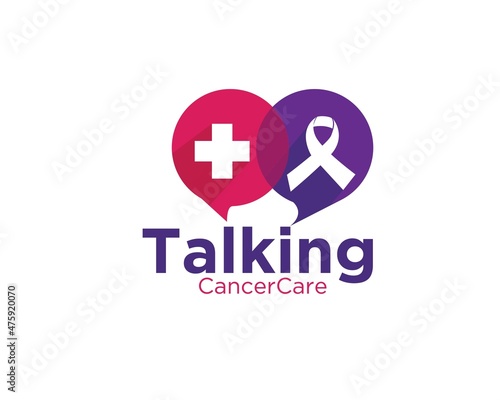 cancer talk logo designs for chat, massage or consultation health logo