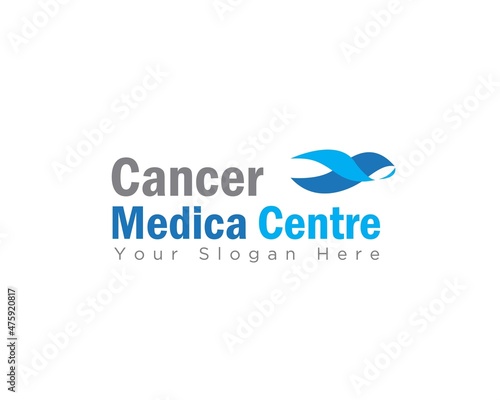 cancer medical center logo for health care service with bird fly symbol