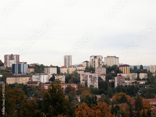 Panoramic view of city houses in the Donskaya district of Sochi